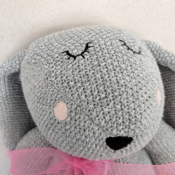 Universal Knitwears Gray Knitted Bunny Rabbit Plush 14" Stuffed Animal 2022 - Picture 6 of 15